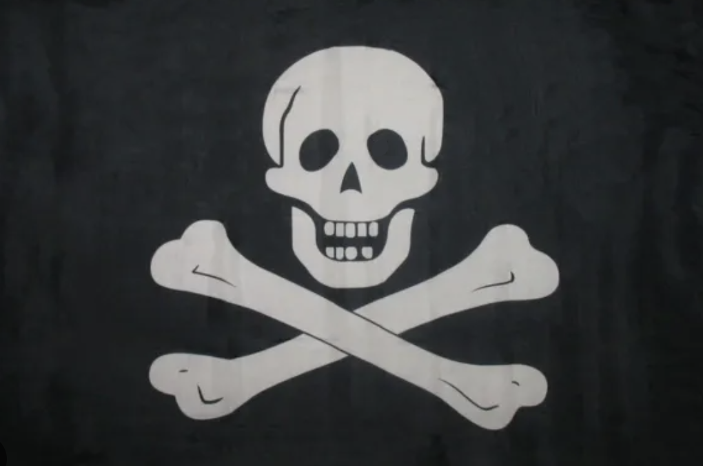 12x18" Jolly Roger Boat Flag NOS
